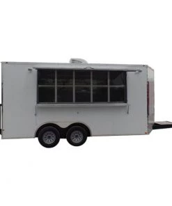 8.5' x 16' Concession Food Trailer White Event Catering