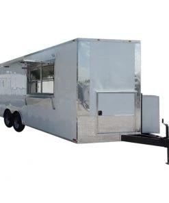 8.5' x 20' Concession Food Trailer White Event Catering
