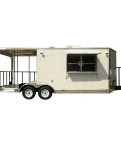 Concession Trailer 8.5'x20' White - BBQ Smoker Food Concession