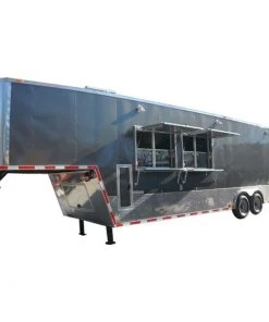 Concession Trailer 8.5'x34' Charcoal Grey - BBQ Food Event Vending