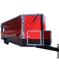 Concession Trailer 8.5'x22' Vending BBQ Smoker Event Catering (Red)
