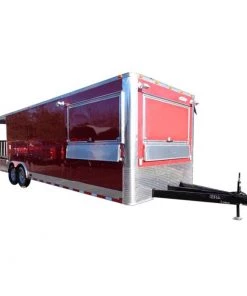 Concession Trailer 8.5'x30' Red - Smoker BBQ Event Catering