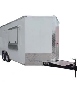 8.5' x 18' Concession Food Trailer Elite White Event Catering
