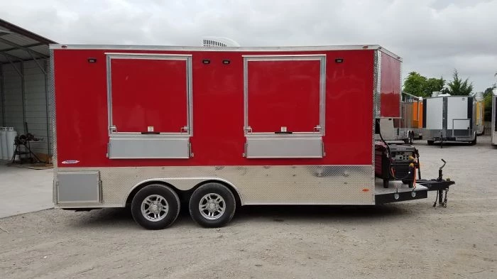 8.5' x 16' Red Half V-nose Half Flat Front Food Trailer With Appliances 20 8.5' x 16' Red Half V-nose Half Flat Front Food Trailer With Appliances - Image 20