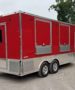 8.5' x 16' Red Half V-nose Half Flat Front Food Trailer With Appliances 44 8.5' x 16' Red Half V-nose Half Flat Front Food Trailer With Appliances -Cheap Concession Trailers Shop 20190606 144637 1