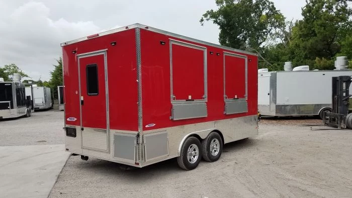 8.5' x 16' Red Half V-nose Half Flat Front Food Trailer With Appliances 17 8.5' x 16' Red Half V-nose Half Flat Front Food Trailer With Appliances - Image 17