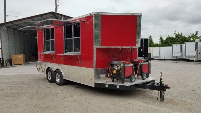 8.5' x 16' Red Half V-nose Half Flat Front Food Trailer With Appliances 26 8.5' x 16' Red Half V-nose Half Flat Front Food Trailer With Appliances - Image 26