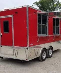 8.5' x 16' Red Half V-nose Half Flat Front Food Trailer With Appliances 31 8.5' x 16' Red Half V-nose Half Flat Front Food Trailer With Appliances -Cheap Concession Trailers Shop 20190606 144734 1