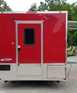 8.5' x 16' Red Half V-nose Half Flat Front Food Trailer With Appliances 38 8.5' x 16' Red Half V-nose Half Flat Front Food Trailer With Appliances -Cheap Concession Trailers Shop 20190606 144741 1