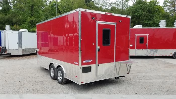 8.5' x 16' Red Half V-nose Half Flat Front Food Trailer With Appliances 23 8.5' x 16' Red Half V-nose Half Flat Front Food Trailer With Appliances - Image 23
