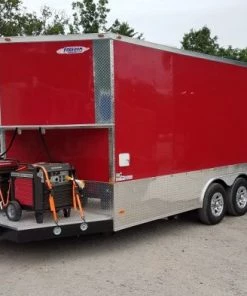 8.5' x 16' Red Half V-nose Half Flat Front Food Trailer With Appliances 51 8.5' x 16' Red Half V-nose Half Flat Front Food Trailer With Appliances -Cheap Concession Trailers Shop 20190606 144805 1
