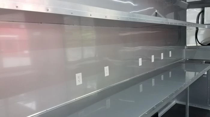 8.5' x 16' Red Half V-nose Half Flat Front Food Trailer With Appliances 21 8.5' x 16' Red Half V-nose Half Flat Front Food Trailer With Appliances - Image 21