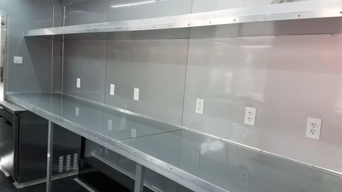 8.5' x 16' Red Half V-nose Half Flat Front Food Trailer With Appliances 7 8.5' x 16' Red Half V-nose Half Flat Front Food Trailer With Appliances - Image 7