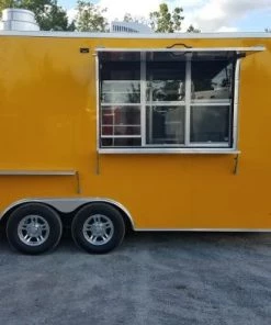 8.5' x 16' Yellow Food Concession Trailer with Appliances -Cheap Concession Trailers Shop 20190618 181606 1