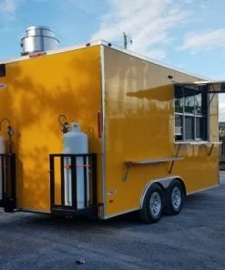 8.5' x 16' Yellow Food Concession Trailer with Appliances -Cheap Concession Trailers Shop 20190618 181616 1