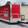 8.5' x 26' Red Porch Style Concession Food Trailer