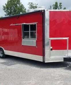 8.5' x 26' Red Porch Style Concession Food Trailer -Cheap Concession Trailers Shop 20190722 105104 1