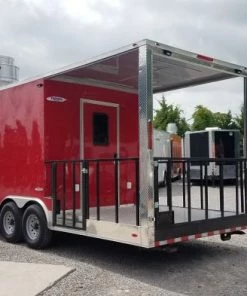 8.5' x 26' Red Porch Style Concession Food Trailer -Cheap Concession Trailers Shop 20190722 105208 1