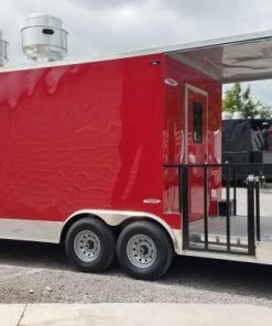 8.5' x 26' Red Porch Style Concession Food Trailer -Cheap Concession Trailers Shop 20190722 105231 1
