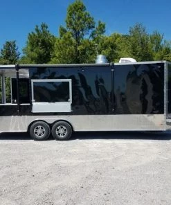 8.5' x 24' Porch Style Black Concession Food Trailer -Cheap Concession Trailers Shop 20190816 105532 1