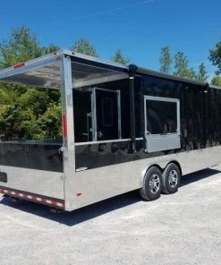 8.5' x 24' Porch Style Black Concession Food Trailer -Cheap Concession Trailers Shop 20190816 105545 1