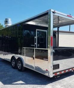 8.5' x 24' Porch Style Black Concession Food Trailer -Cheap Concession Trailers Shop 20190816 105629 1