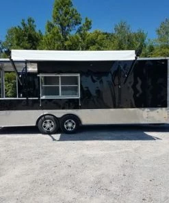 8.5' x 24' Porch Style Black Concession Food Trailer -Cheap Concession Trailers Shop 20190816 105933 1
