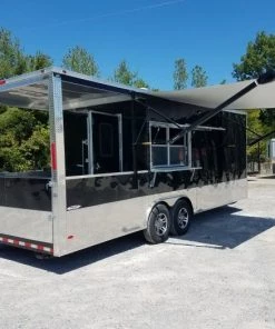 8.5' x 24' Porch Style Black Concession Food Trailer -Cheap Concession Trailers Shop 20190816 105945 1