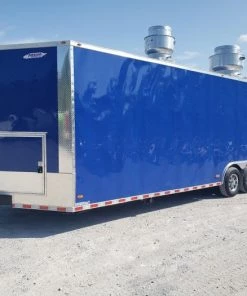 8.5' x 28' Cobalt Blue Catering Food Trailer