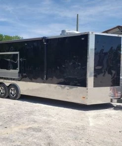 8.5' x 24' Porch Style Black Concession Food Trailer With Appliances -Cheap Concession Trailers Shop 20190830 124144 1