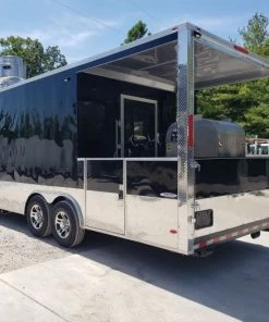 8.5' x 24' Porch Style Black Concession Food Trailer With Appliances -Cheap Concession Trailers Shop 20190830 124244 1
