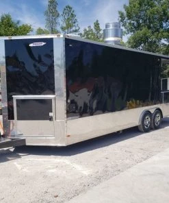 8.5' x 24' Porch Style Black Concession Food Trailer With Appliances -Cheap Concession Trailers Shop 20190830 124258 1