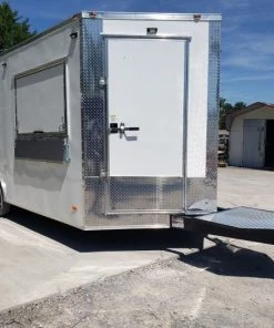 8.5' x 18' White Concession Food Trailer with Restroom 48 8.5' x 18' White Concession Food Trailer with Restroom -Cheap Concession Trailers Shop 20190830 125600 1 2