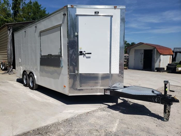 8.5' x 18' White Concession Food Trailer with Restroom 21 8.5' x 18' White Concession Food Trailer with Restroom - Image 21