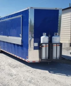 8.5' x 28' Cobalt Blue Catering Concession Food Trailer With Appliances
