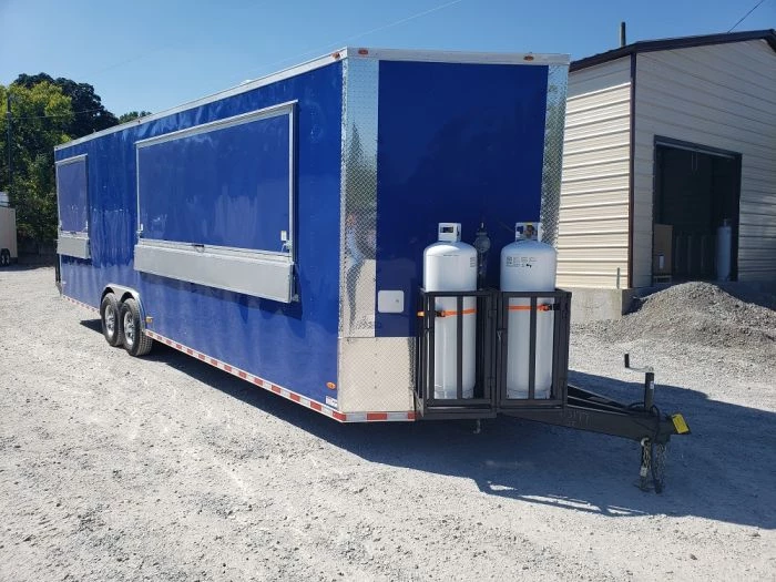 8.5' x 28' Cobalt Blue Catering Concession Food Trailer With Appliances 1 8.5' x 28' Cobalt Blue Catering Concession Food Trailer With Appliances