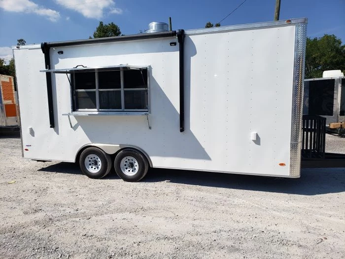 8.5' x 20' White Concession Food Trailer 1 8.5' x 20' White Concession Food Trailer