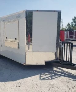 8.5' x 22' White Porch Style Concession Food Trailer -Cheap Concession Trailers Shop 20191003 123757 1