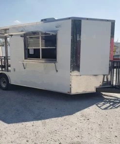 8.5' x 22' White Porch Style Concession Food Trailer