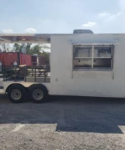 8.5' x 22' White Porch Style Concession Food Trailer -Cheap Concession Trailers Shop 20191003 123902 1