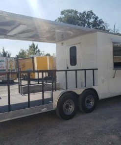8.5' x 22' White Porch Style Concession Food Trailer -Cheap Concession Trailers Shop 20191003 123912 1
