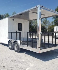 8.5' x 22' White Porch Style Concession Food Trailer -Cheap Concession Trailers Shop 20191003 123924 1