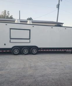 8.5' x 40' White Gooseneck Concession Food Trailer With Appliances 88 8.5' x 40' White Gooseneck Concession Food Trailer With Appliances -Cheap Concession Trailers Shop 20191003 175152 1