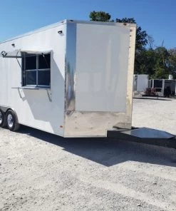 8.5' x 18' White Concession Food Trailer