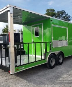 8.5' x 24' Lime Green Porch Style Concession Trailer with Restroom -Cheap Concession Trailers Shop 20191015 090515 1