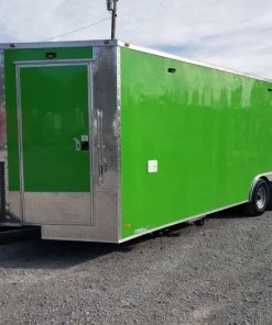 8.5' x 24' Lime Green Porch Style Concession Trailer with Restroom -Cheap Concession Trailers Shop 20191015 090635 1