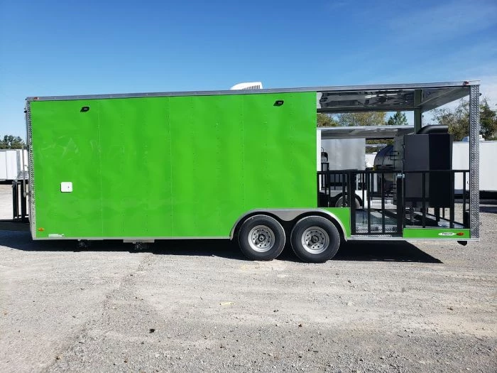 8.5' x 24' Lime Green Porch Style Concession Trailer with Restroom and Appliances 12 8.5' x 24' Lime Green Porch Style Concession Trailer with Restroom and Appliances - Image 12