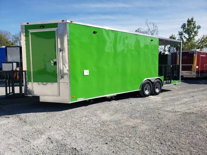 8.5' x 24' Lime Green Porch Style Concession Trailer with Restroom and Appliances 7 8.5' x 24' Lime Green Porch Style Concession Trailer with Restroom and Appliances - Image 7