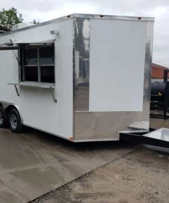 8.5' x 16' White Concession Food Trailer