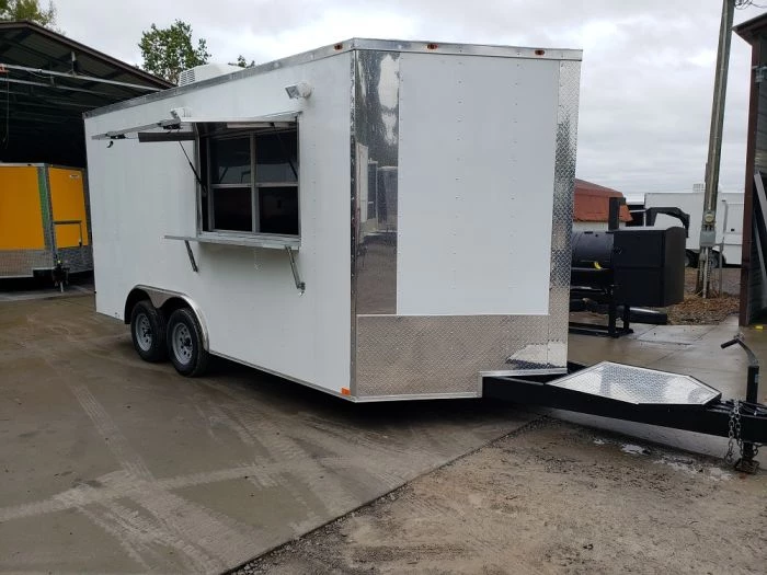8.5' x 16' White Concession Food Trailer 1 8.5' x 16' White Concession Food Trailer
